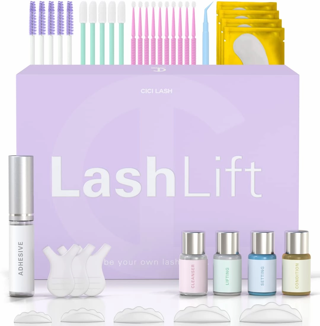 Lash Lift Kit with Keratin by CICI | Instant Perming, Lifting & Curling for Eyelashes | Long Lasting Professional Salon Results for a Supermodel Look | Includes Glue, Supplies and Expert Instructions