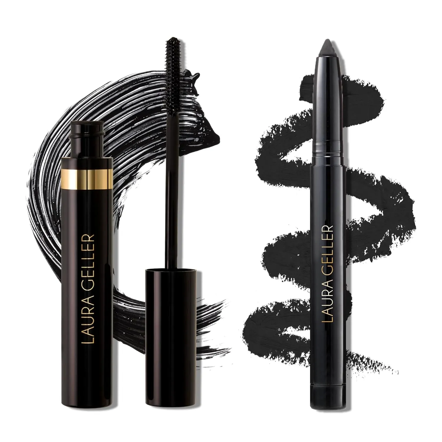 LAURA GELLER NEW YORK Bold Beauty Kajal Duo: Longwear Kohl Eyeliner Pencil, Soft Black   Longwear Black Mascara