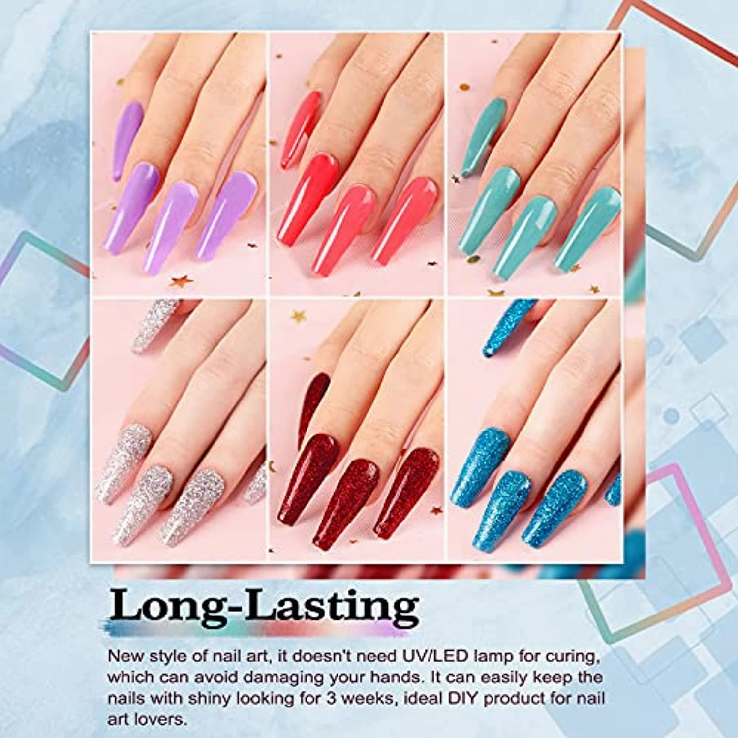 Lavender Violets Dip Powder Nail Kit 0.5 oz/bot. Large Jar 20 Colors Dipping Powder-Sparkle Green, Blue, Black and Red Color with Base Top Activator n Brush Saver, Gradient Neutrals Collection K931