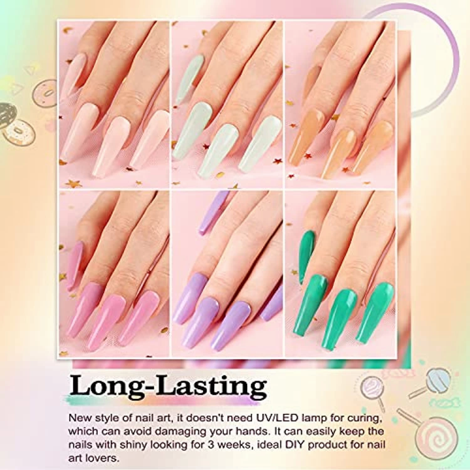 Lavender Violets Fast-Dry Dip-Powder-Nail Kit 20 Colors 0.5 oz/bot. Nude Glitter Pink and Blue Dipping Powder Set with Dip Base Activator and Top Coat, Nail File & Brush, Rainbow Nails Collection K932