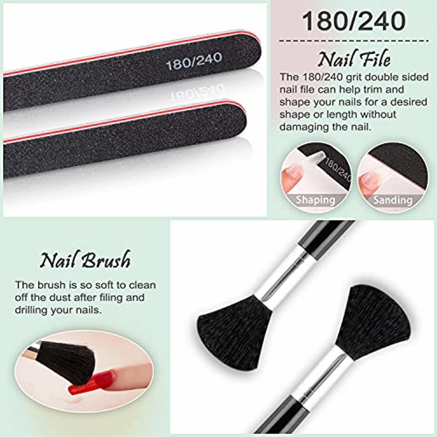 Lavender Violets Fast-Dry Dip-Powder-Nail Kit 20 Colors 0.5 oz/bot. Nude Glitter Pink and Blue Dipping Powder Set with Dip Base Activator and Top Coat, Nail File & Brush, Rainbow Nails Collection K932