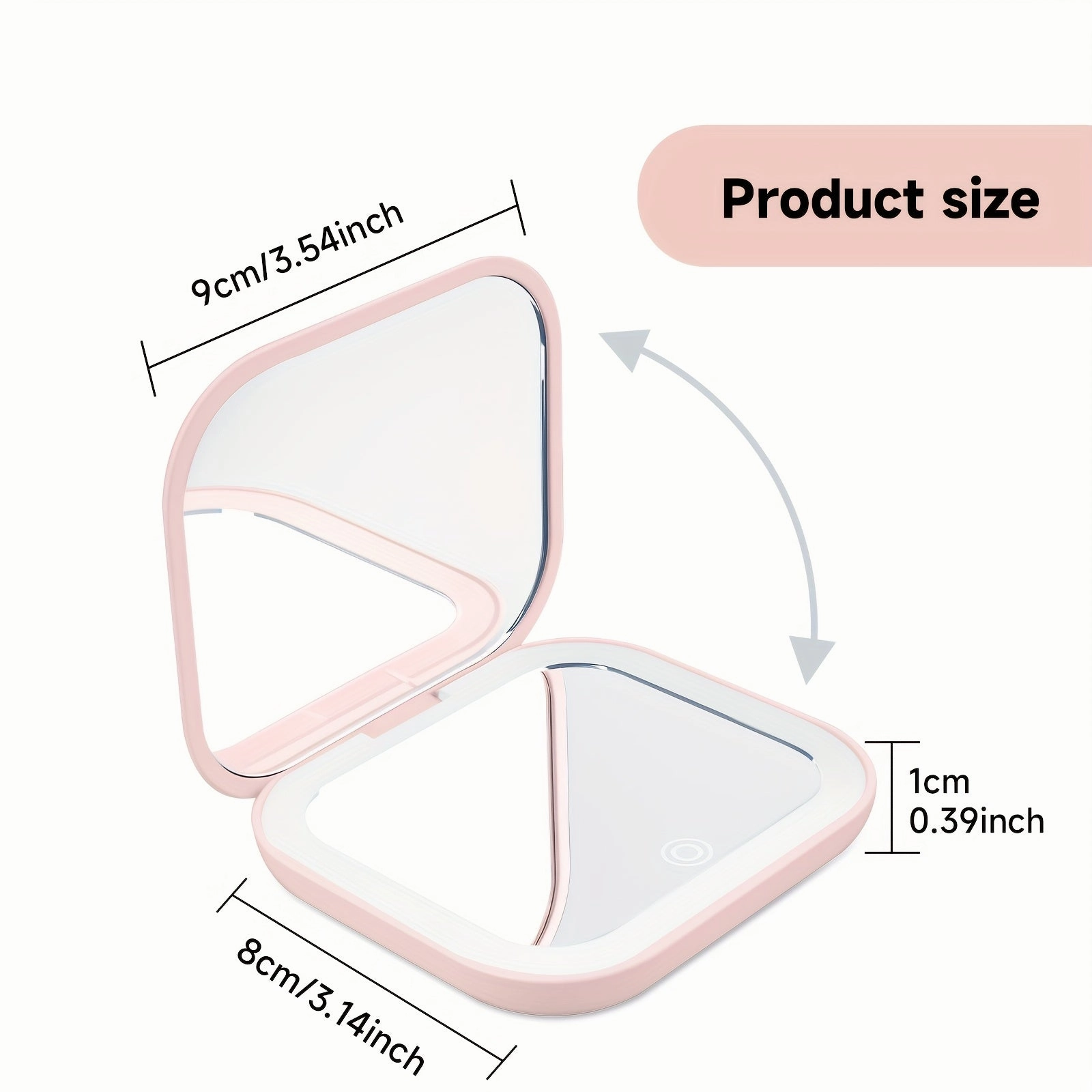 LED Lighted Handheld Mirror – Dual-Sided Magnifying with Adjustable Brightness