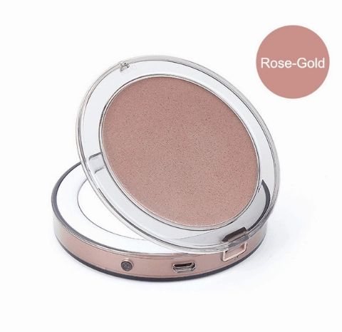 LED Lighted Mini Makeup Mirror 3X Magnifying Compact Travel Portable Sensing Lighting Makeup Mirror SK88