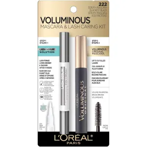 L'Oreal Paris Lash Serum   Voluminous Washable Blackest Black Mascara 0.25 Fl Oz Double pack