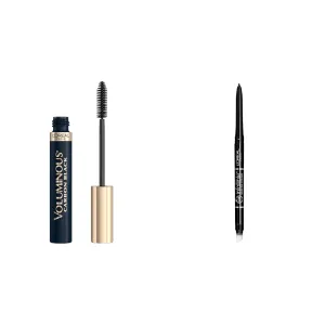 L'Oreal Paris Voluminous Mascara 0.26 Fl Oz and Infallible Eyeliner 0.008 oz Makeup Bundle