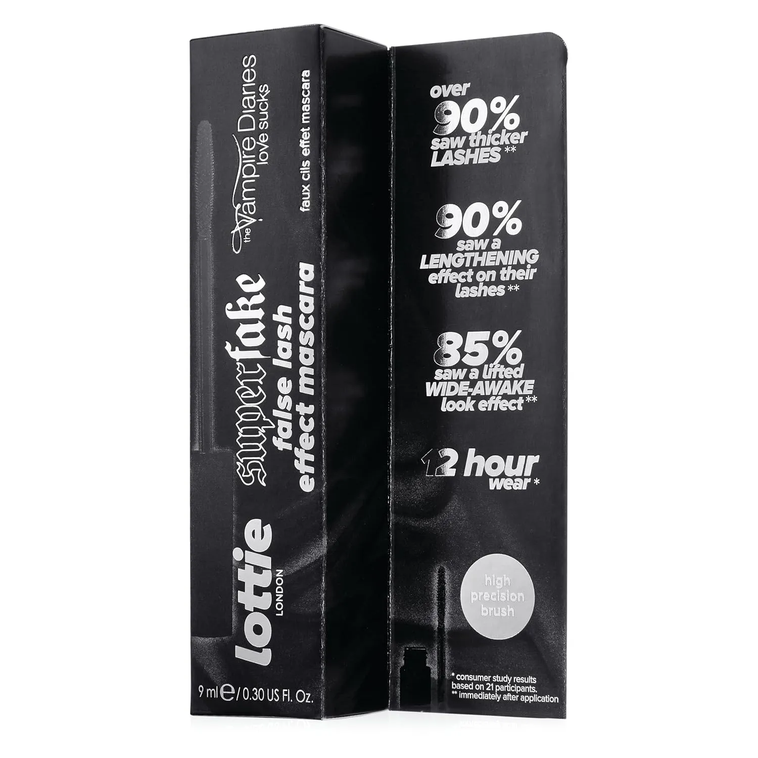 Lottie Super Fake False Lash Effect Mascara, Black, 0.3 Fl Oz (Pack of 1)