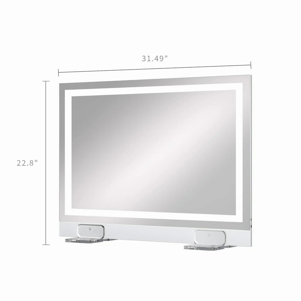LUXE LED Mirror with Phone Holder, Self Timer, and Remote Control