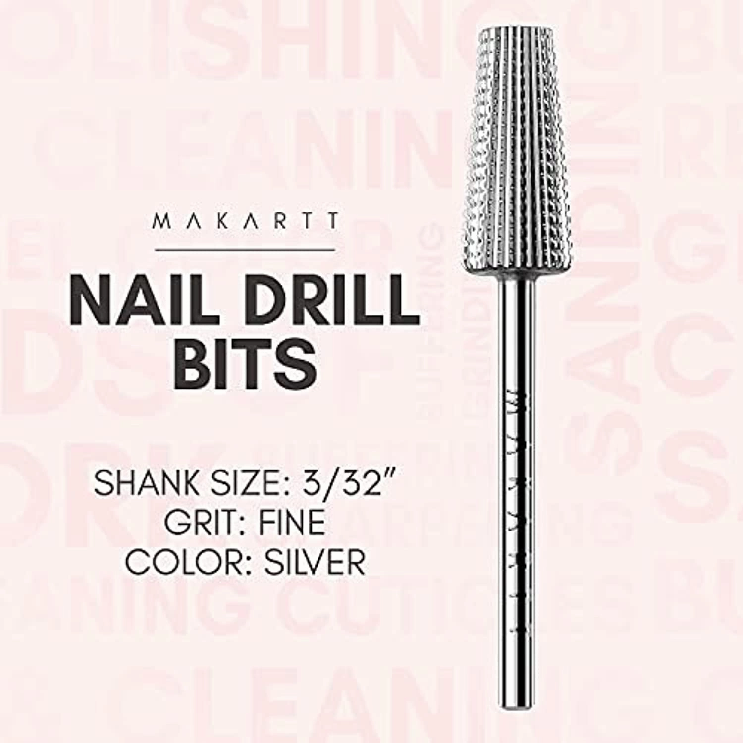 Makartt Rechargeable Nail Drill Electric Nail File Pink Stephanee 35000RMP Professional Nail Drill Kit with 5 in 1 Nail Drill Bits Tapered Drill Bits for Nails Fast Removing Acrylic Nail Hard Gels