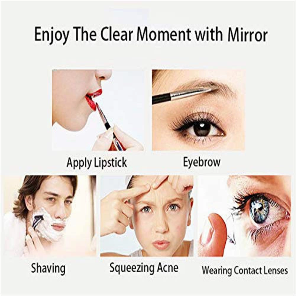 Makeup Mirror, Makeup Mirror Wall Mount, 3X Magnification Extendable Bathroom Mirror 360° Swivel Double Sided Folding Round Shape Cosmetic Vanity Mirror,Black_8inch