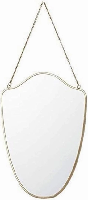 Makeup Mirror Wall Hanging Vanity Make Up Mirror Golden Bathroom Mirrors with Metal Frame and Rope Living Rooms Wall Decorative