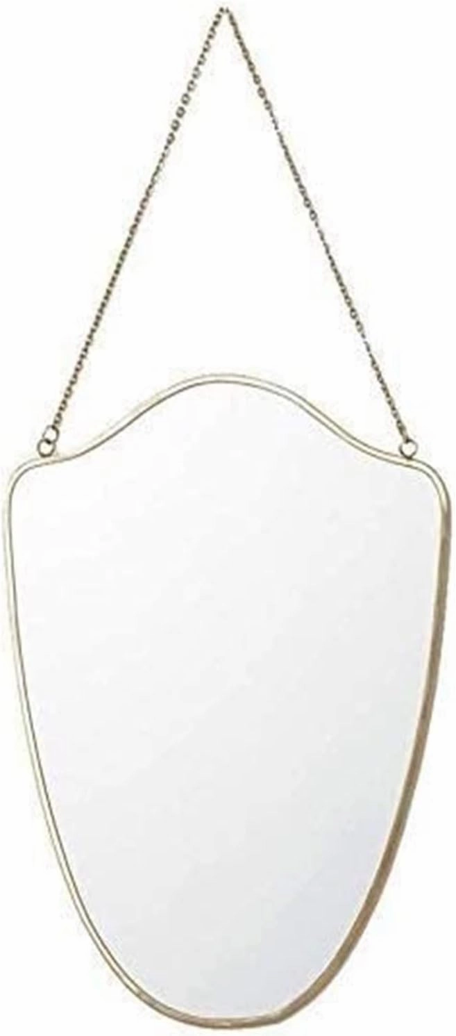 Makeup Mirror Wall Hanging Vanity Make Up Mirror Golden Bathroom Mirrors with Metal Frame and Rope Living Rooms Wall Decorative
