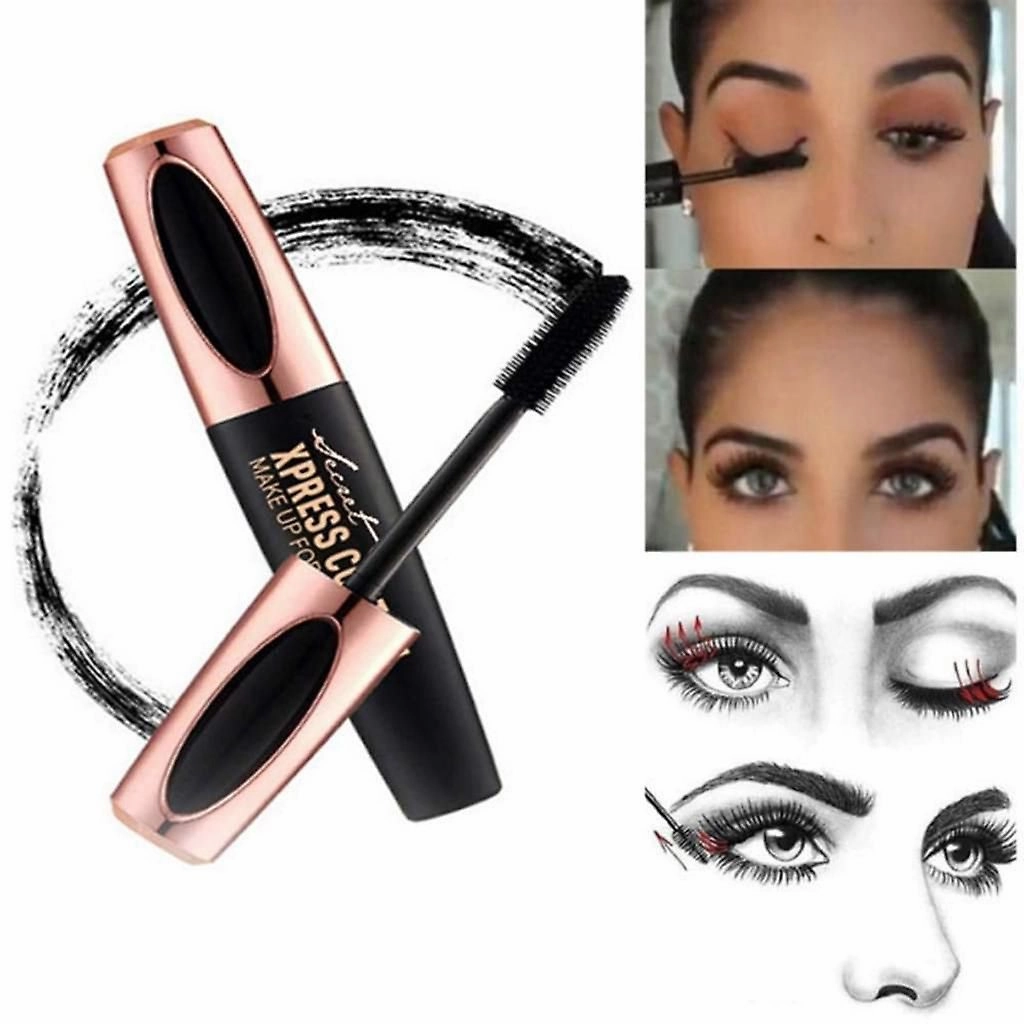 Mascara Made Of 4d Silk Fiber, Waterproof, Luxuriously Longer, Thicker, More Vol