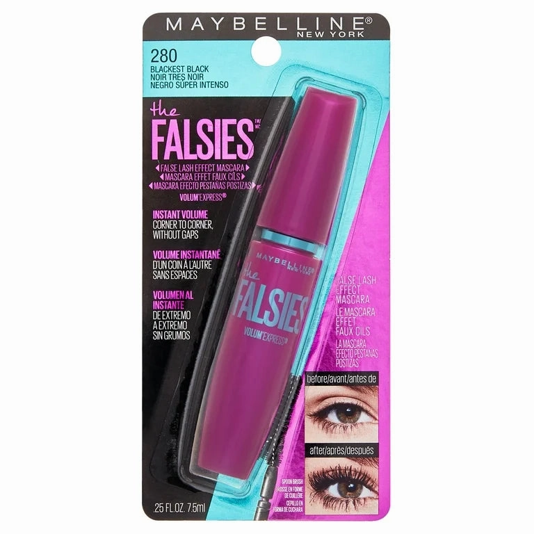 Maybelline Volum' Express Falsies Volumizing, Washable Mascara, Blackest Black 280 (Made in Usa)