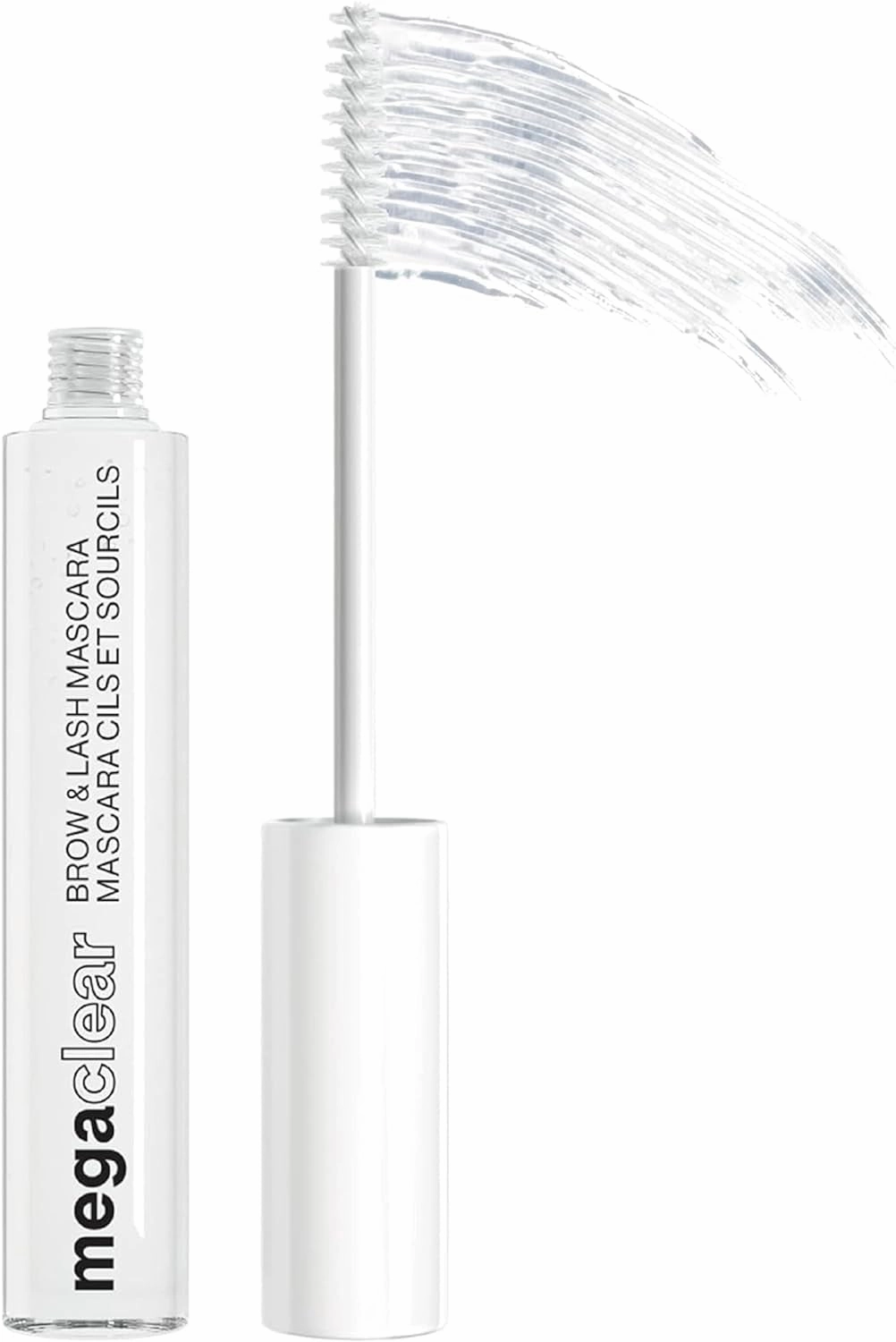 Mega Clear Brow & Lash Mascara - Sculpts Brows, Defines Lashes, Conditioning with Soy Protein & Provitamin B5, Primer & Top Coat, Cruelty-Free & Vegan - Clear