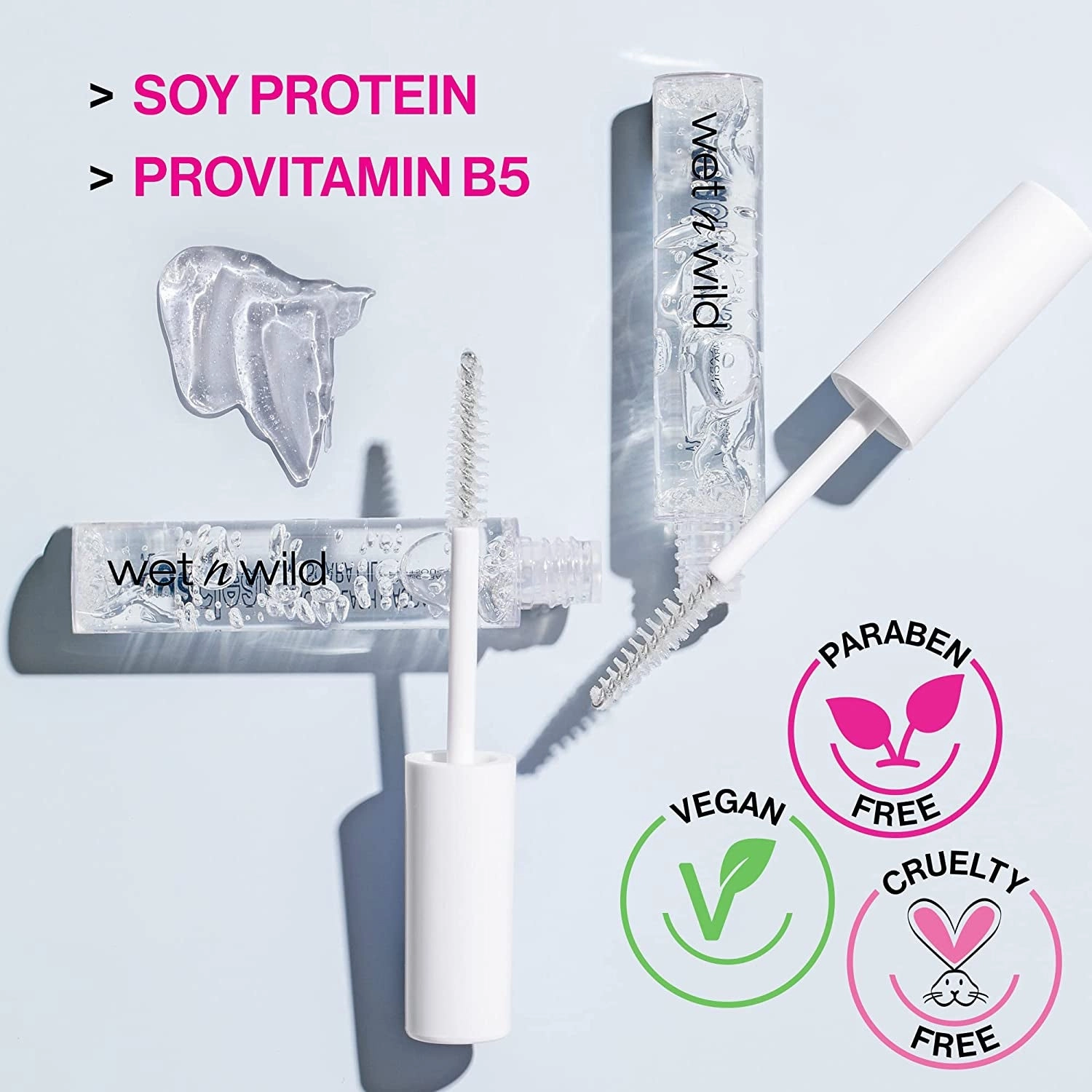 Mega Clear Brow & Lash Mascara - Sculpts Brows, Defines Lashes, Conditioning with Soy Protein & Provitamin B5, Primer & Top Coat, Cruelty-Free & Vegan - Clear
