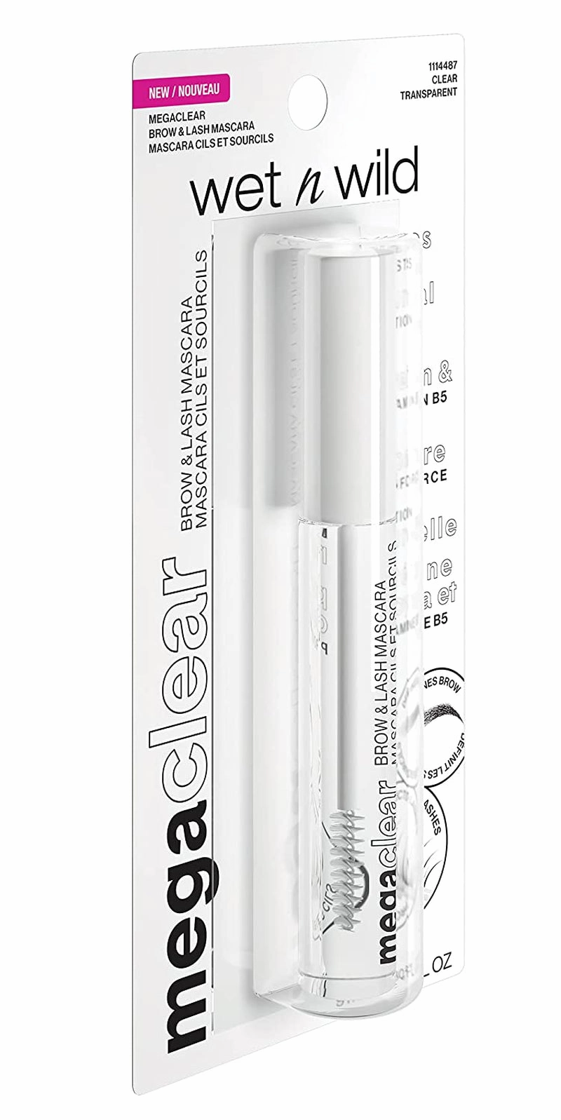 Mega Clear Brow & Lash Mascara - Sculpts Brows, Defines Lashes, Conditioning with Soy Protein & Provitamin B5, Primer & Top Coat, Cruelty-Free & Vegan - Clear