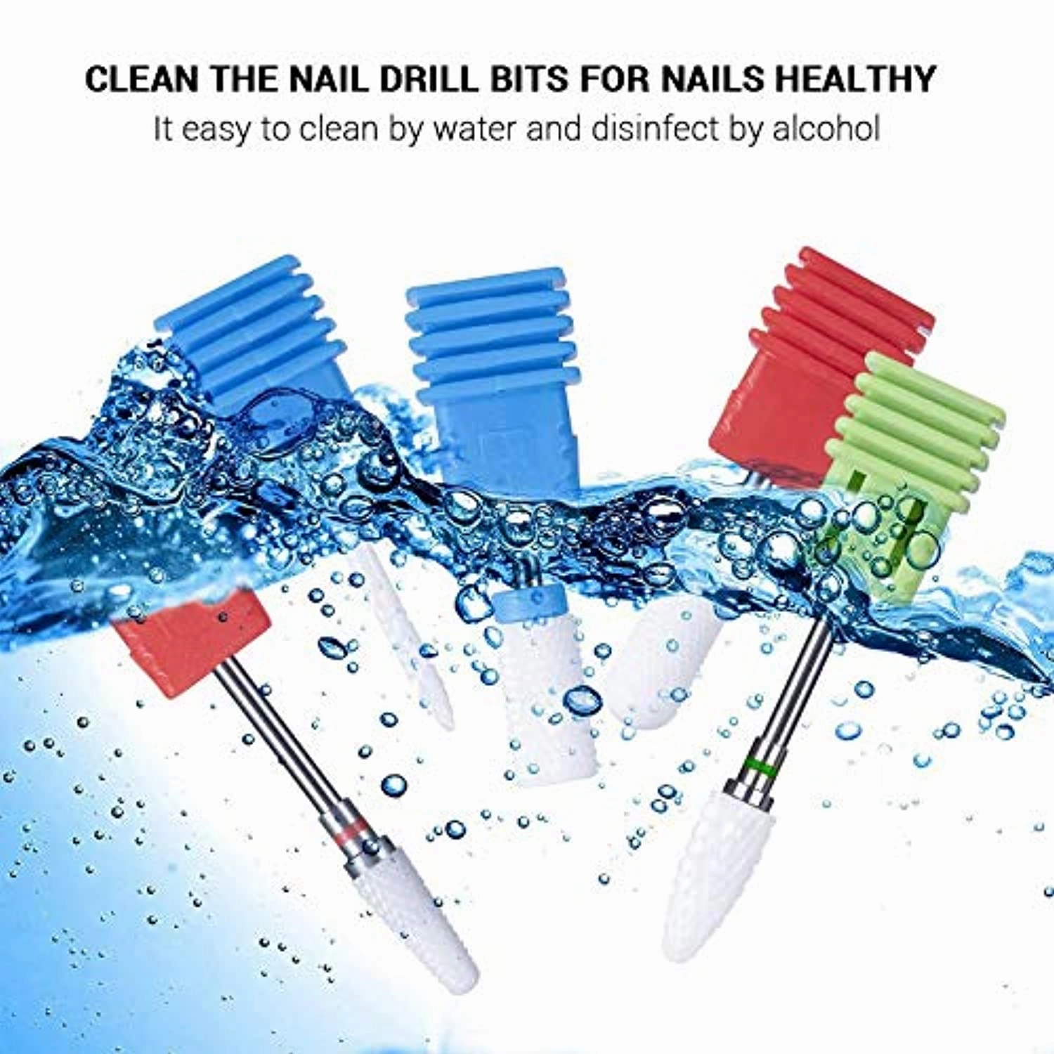 MelodySusie Ceramic Nail Drill Bits Set, 3/32'' (2.35mm) Professional Acrylic Nail File Drill Bit for Manicure Pedicure Cuticle Gel Nail Polishing