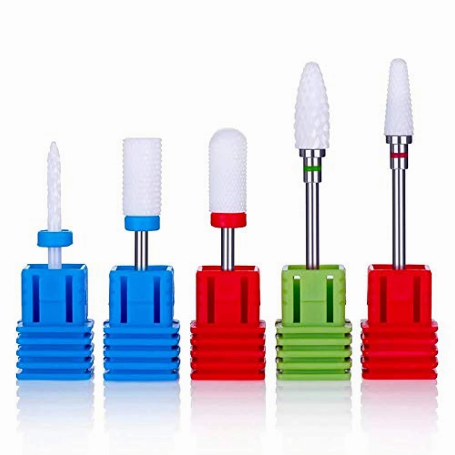 MelodySusie Ceramic Nail Drill Bits Set, 3/32'' (2.35mm) Professional Acrylic Nail File Drill Bit for Manicure Pedicure Cuticle Gel Nail Polishing