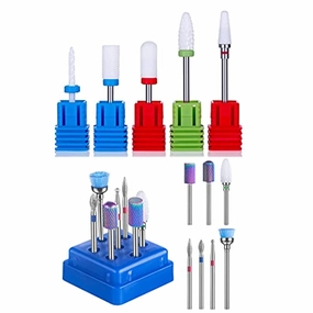 MelodySusie Ceramic Nail Drill Bits Set, 3/32'' (2.35mm) Professional Acrylic Nail File Drill Bit for Manicure Pedicure Cuticle Gel Nail Polishing