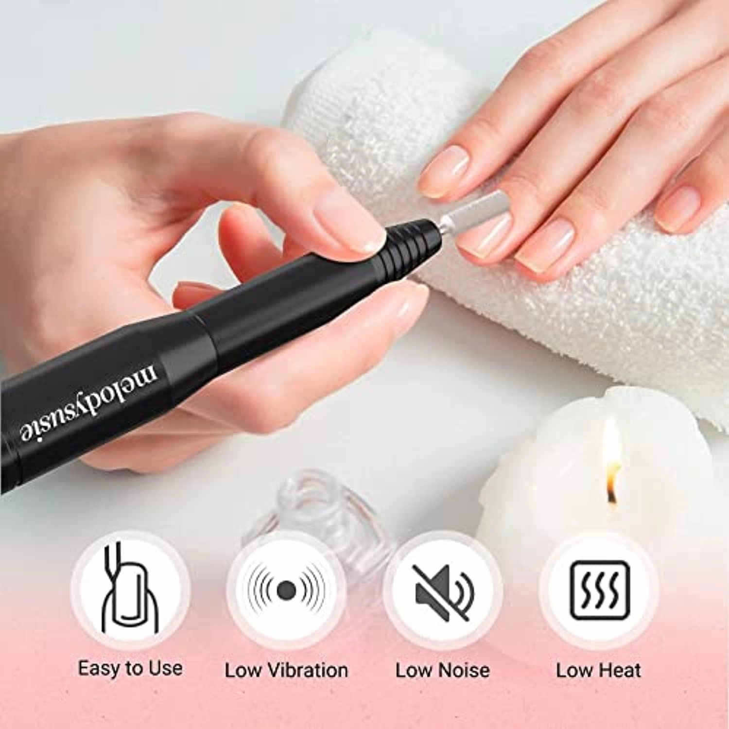 MelodySusie Electric Nail Drill 11 in 1 Kit with 10Pcs Diamond Nail Drill Bit Set, Portable Nail Drill Machine Electric Nail Filer Efile Nail Dremel Set for Acrylic Nails, Manicure Pedicure Tools