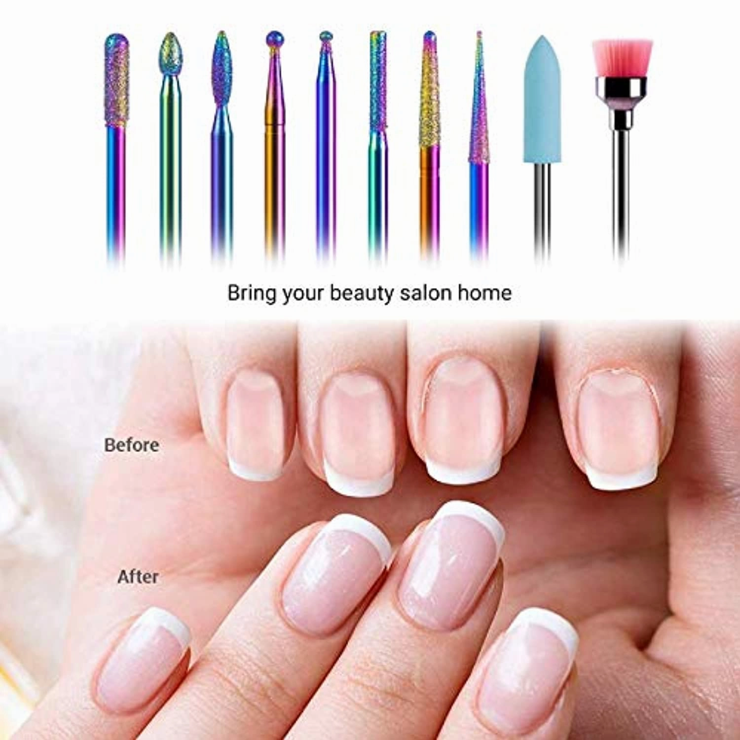 MelodySusie Electric Nail Drill 11 in 1 Kit with 10Pcs Diamond Nail Drill Bit Set, Portable Nail Drill Machine Electric Nail Filer Efile Nail Dremel Set for Acrylic Nails, Manicure Pedicure Tools