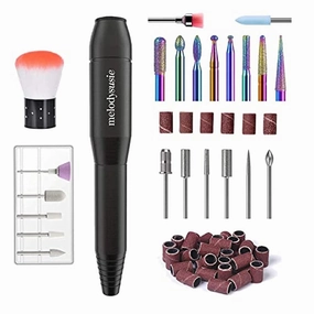 MelodySusie Electric Nail Drill 11 in 1 Kit with 10Pcs Diamond Nail Drill Bit Set, Portable Nail Drill Machine Electric Nail Filer Efile Nail Dremel Set for Acrylic Nails, Manicure Pedicure Tools