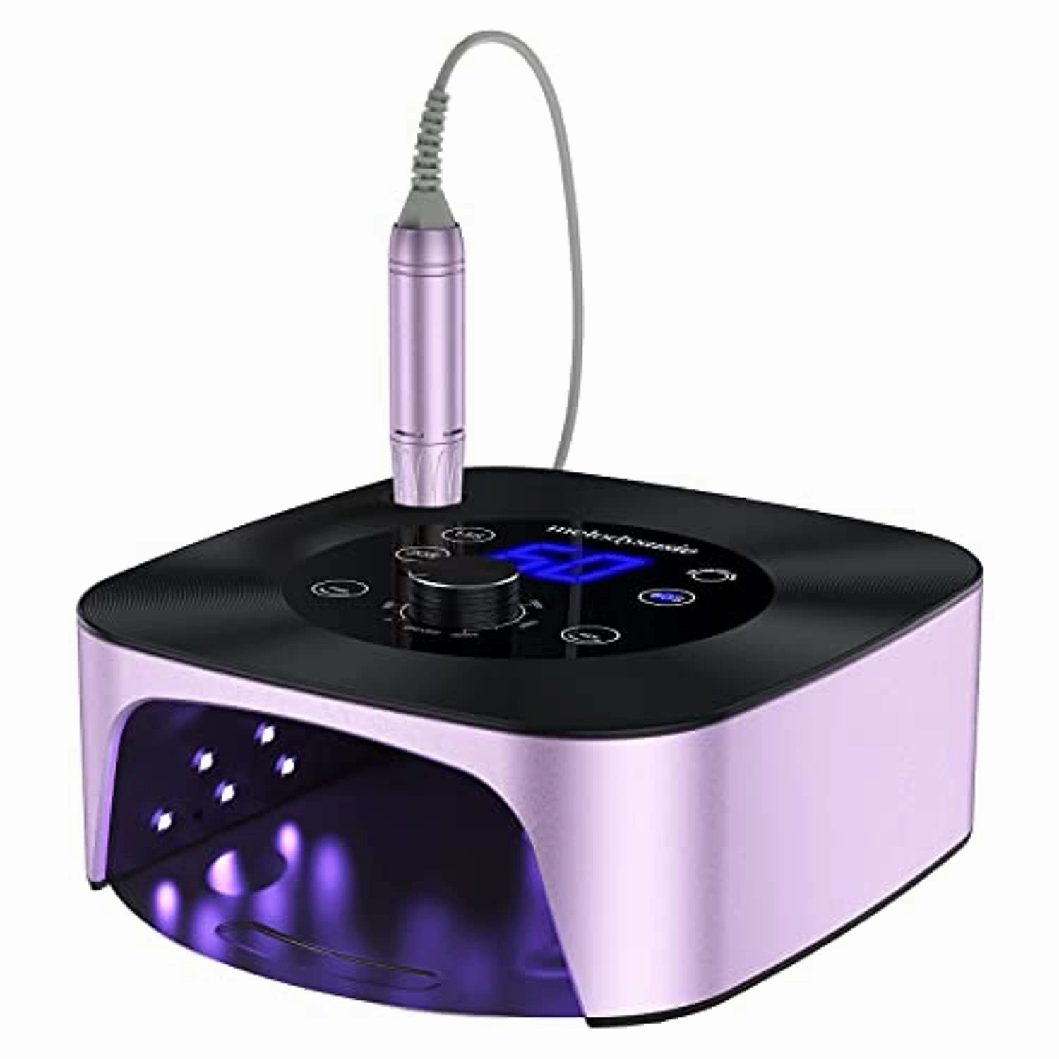MelodySusie Professional 2 in 1 Nail Drill with Nail Lamp, 60W Nail Dryer with 4 Timer Setting Sensor for Acrylic Gel Poly Nails Curing and Removing, Salon Home Use
