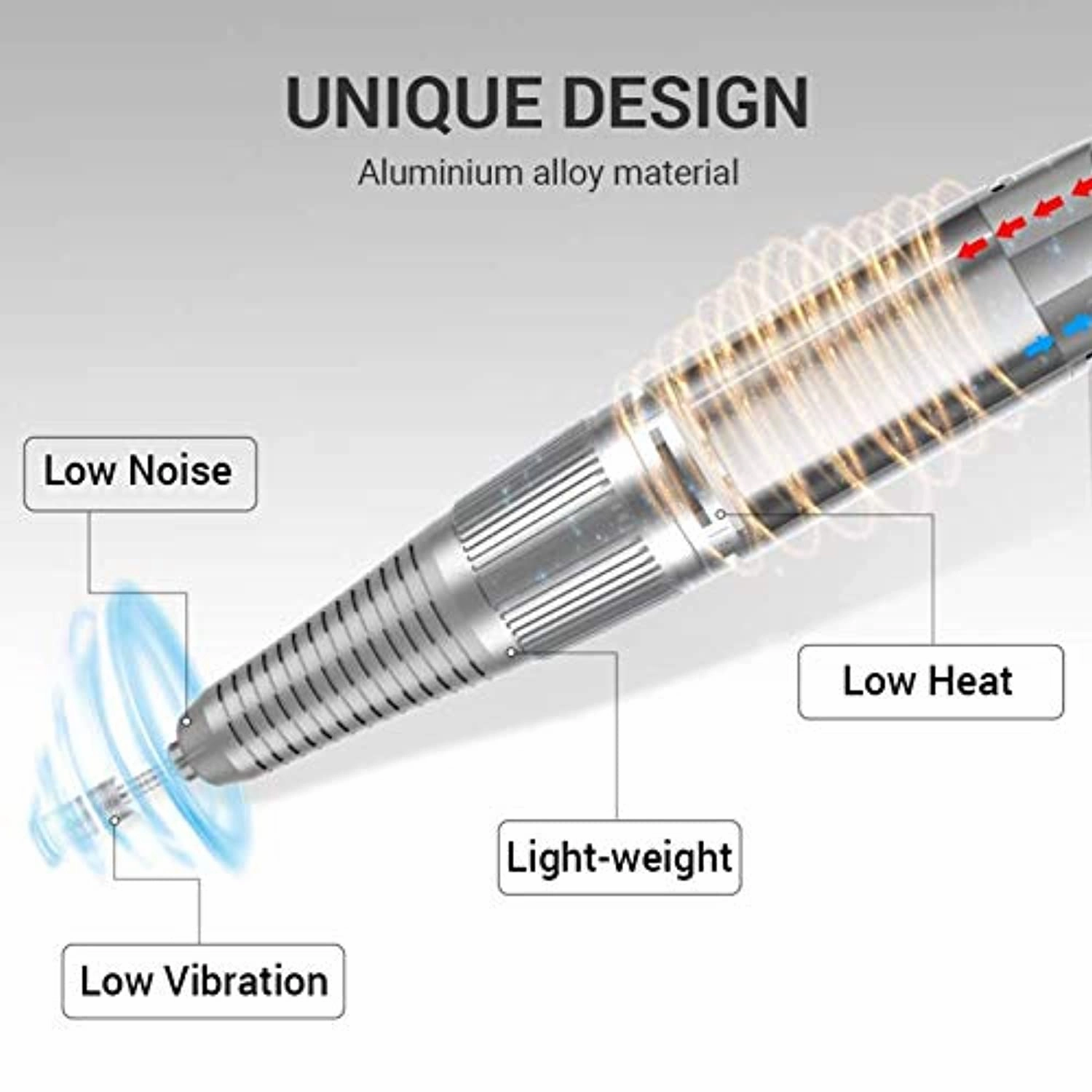 MelodySusie Professional Rechargeable 30000 rpm Nail Drill, Portable Electric E File Scamander, Acrylic Gel Grinder Tools with 6 Bits and Sanding Bands for Manicure Pedicure Shape Carve Polish