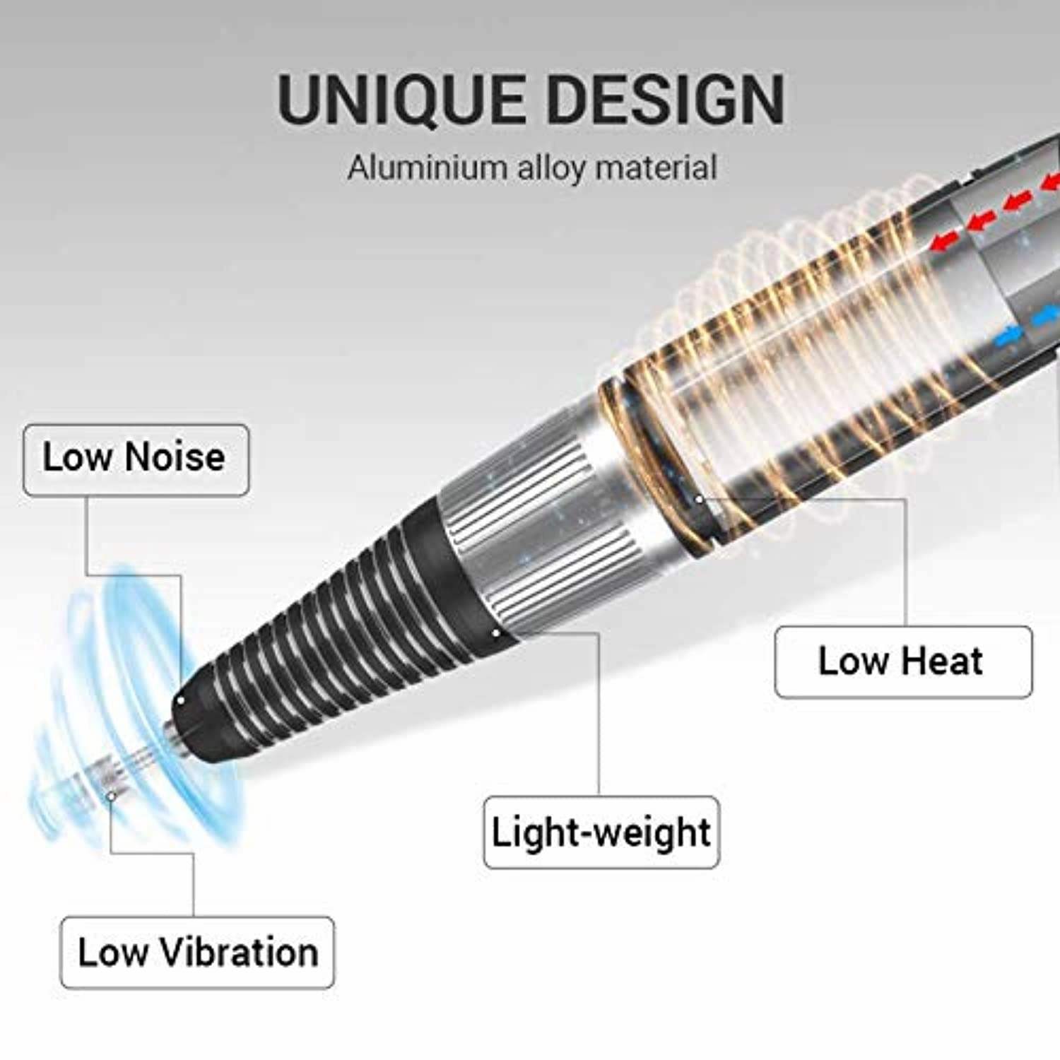 MelodySusie Professional Rechargeable 30000 rpm Nail Drill with Professional Nail Drill Bit 4XC, Portable E-File with Long Life Battery, Electric Tool for Acrylic Nail Natural Extension Poly Nail Gel