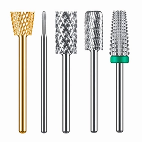 MelodySusie Tungsten Carbide Nail Drill Bit Set for Acrylic Hard Gel Nails Remove, Cuticle Clean Nail Drill Bit, 4 Week Inverted Backfill Nail Drill Bit, Safety Nail Drill Bit, 5 in 1 Nail Drill Bit
