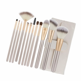Mikinona Makeup Brush Set 12pcs Brushes Including Eyebrow Brush Mascara Brush and Eye Brush