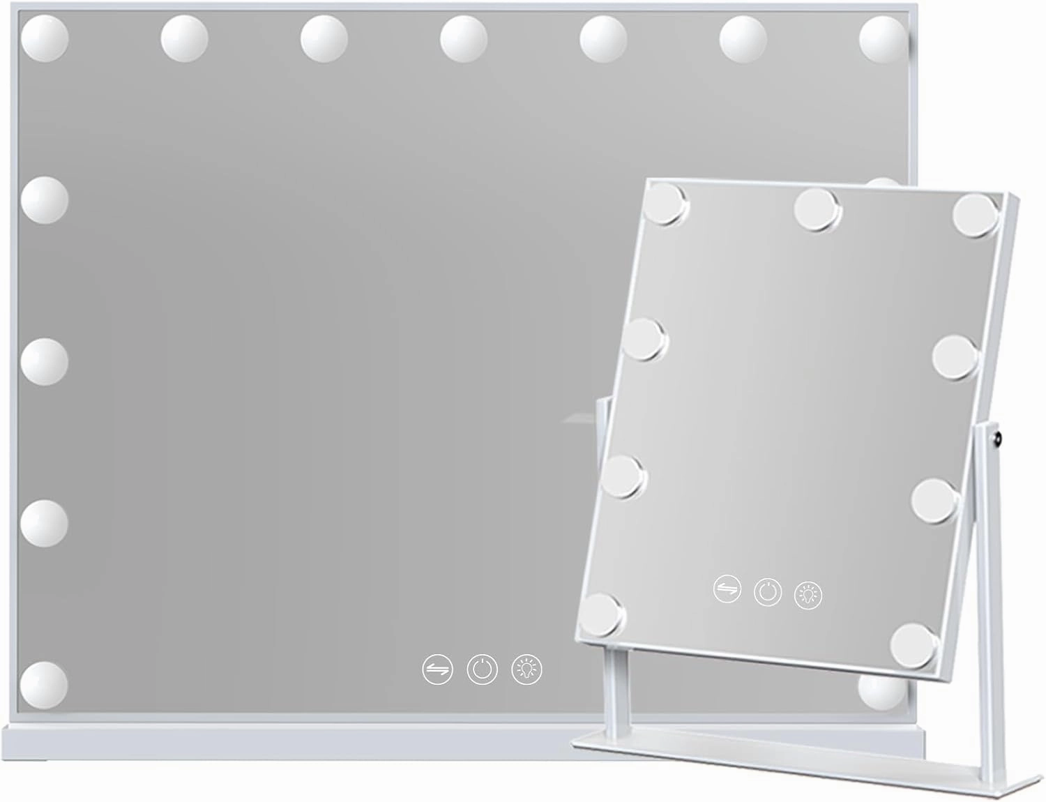 Misavanity Vanity Mirror with Lights Tempered Glass Lighted Makeup Mirror with Dimmable Bulbs 3 Lighting Modes USB Charging Port and 10X Magnification