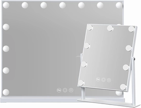Misavanity Vanity Mirror with Lights Tempered Glass Lighted Makeup Mirror with Dimmable Bulbs 3 Lighting Modes USB Charging Port and 10X Magnification