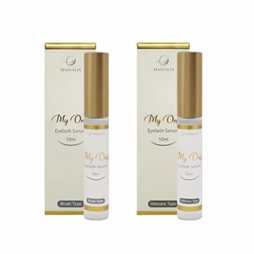 My Only Eyelash Serum - 2 Step Lash System, Mascara & Brush Applicator SET, Eyelash Enhancing Serum, Made in KOREA (2-Pack, 10ml Each)