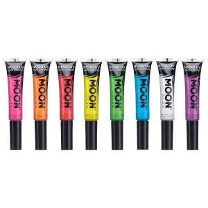 Neon UV Hair Color Streaks | Set of 8 | Hair Mascara - Temporary Wash out Hair Dye | Bright Neon Color, Glows under Blacklights/UV Lighting