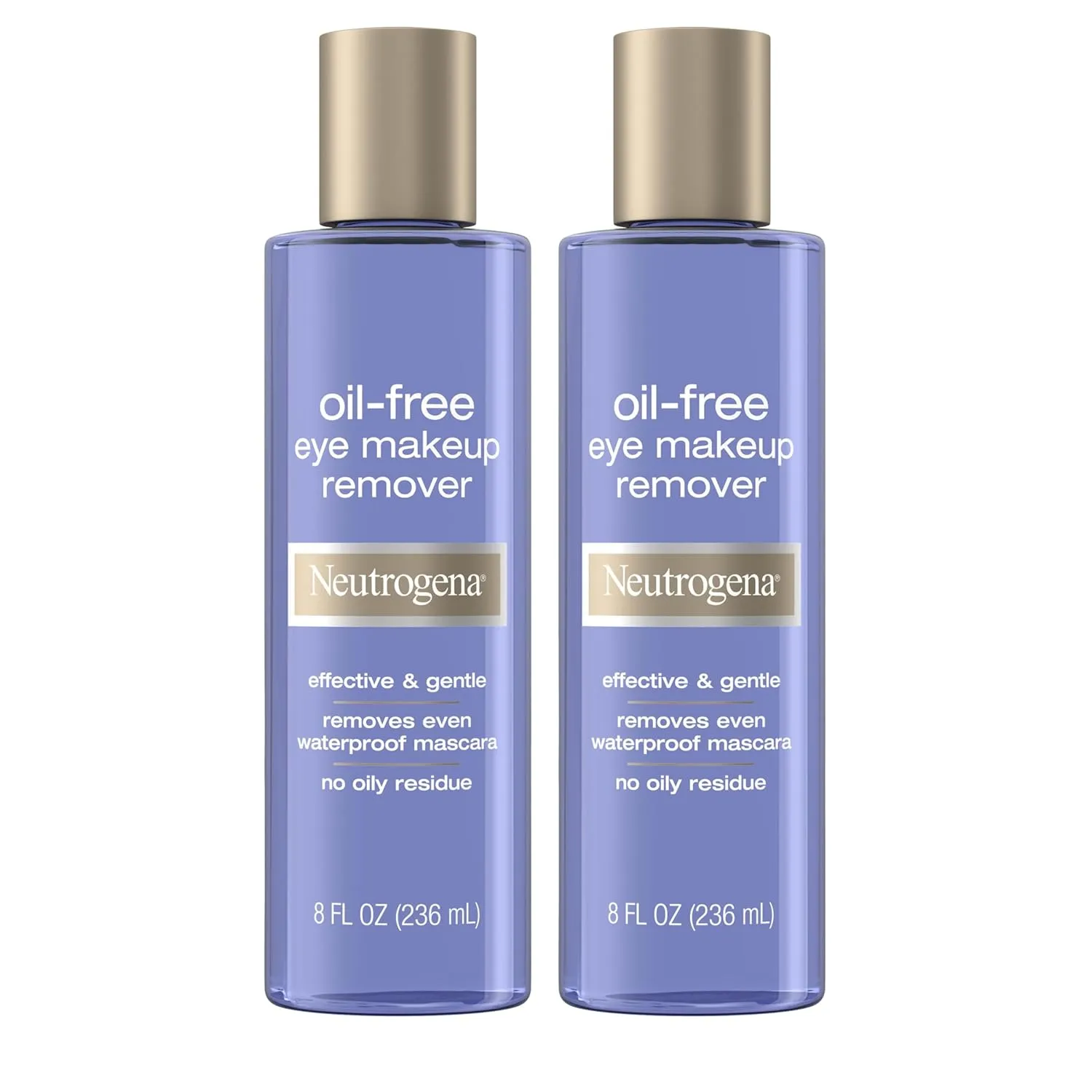 Neutrogena Oil-Free Eye Makeup Remover & Cleanser, Gentle & Non-Greasy Makeup Remover for Waterproof Mascara, 8 fl. Oz, 2 Pack
