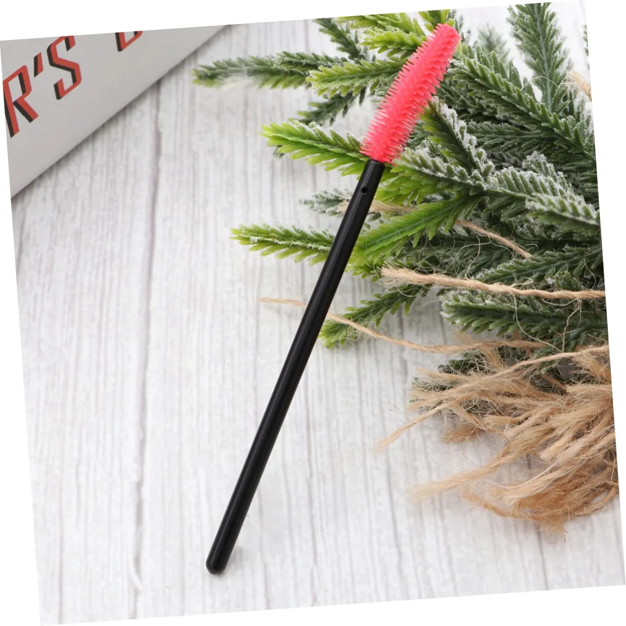 NOLITOY 100pcs Silicone Handle Artificial Fiber Eyelash Brush for Daily Makeup Disposible Mascara Wands 215