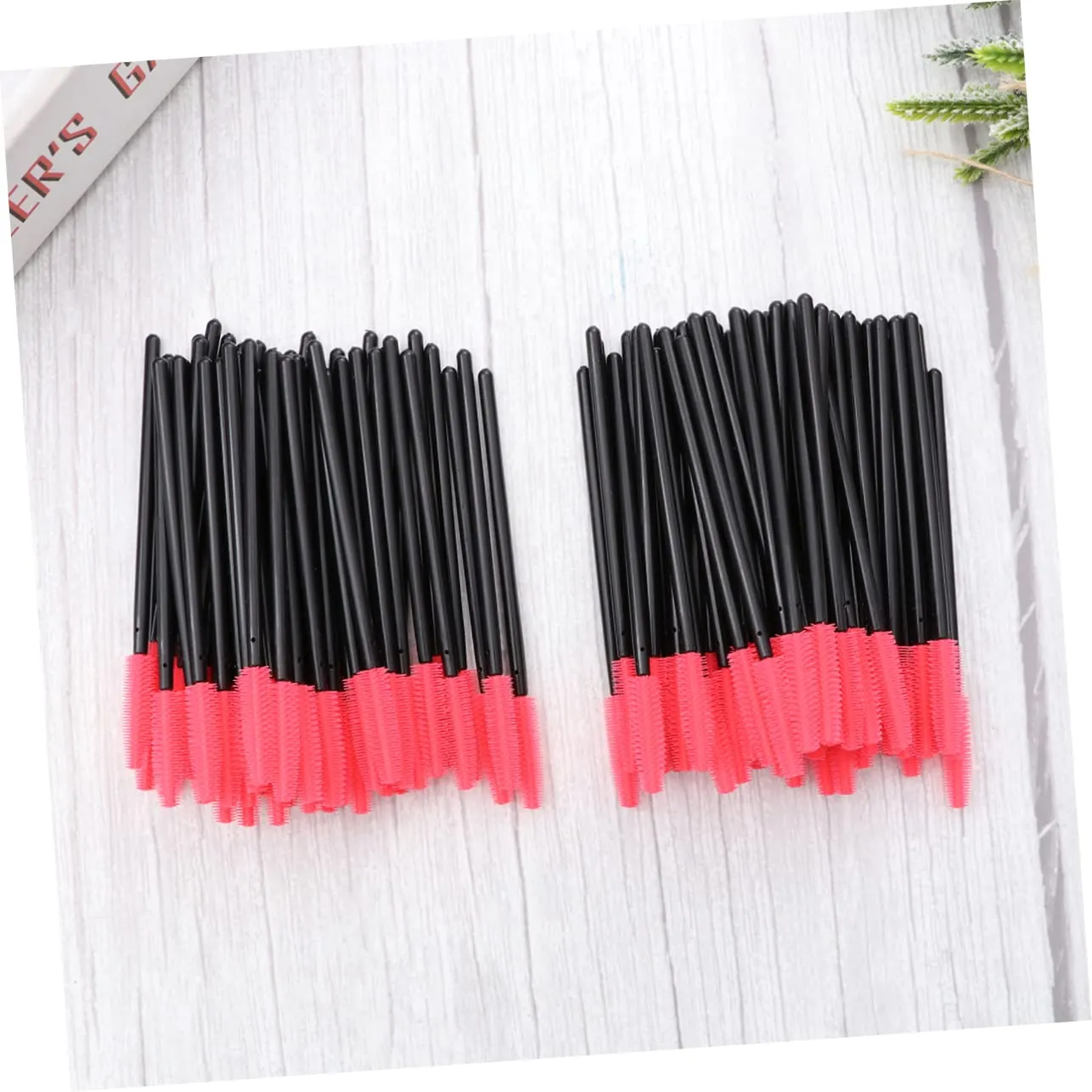 NOLITOY 100pcs Silicone Handle Artificial Fiber Eyelash Brush for Daily Makeup Disposible Mascara Wands 215