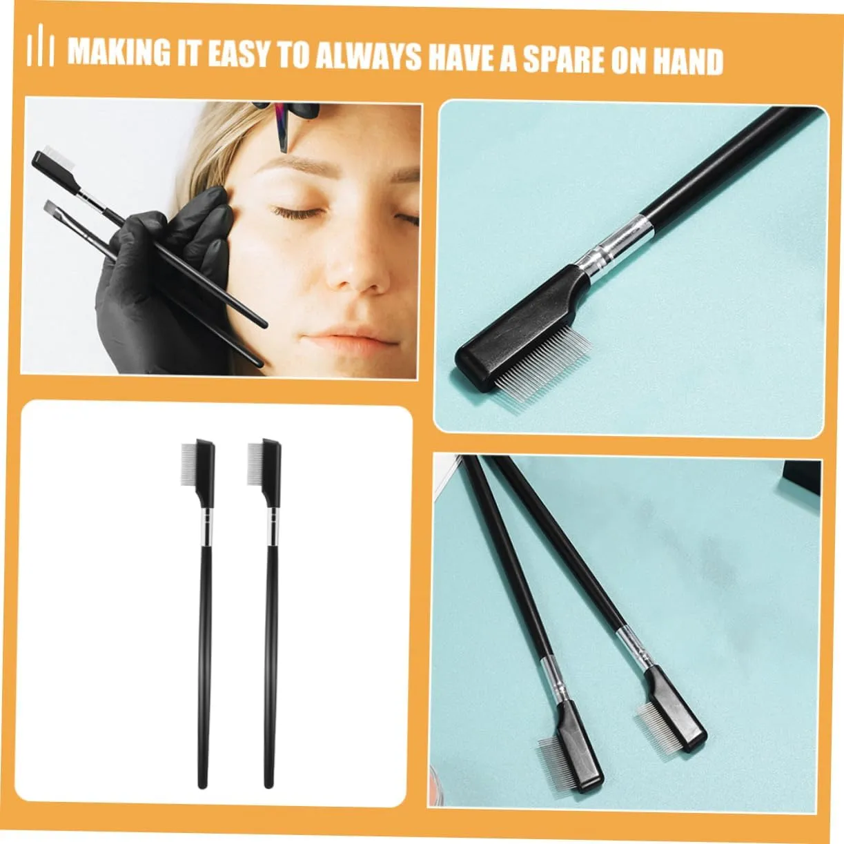 NOLITOY 10pcs Eyelash Brush Tool Professional Eyelash Comb Steel Needle Precision Lifting and Separating Tool for Grafting for Makeup Artists and Personal Use