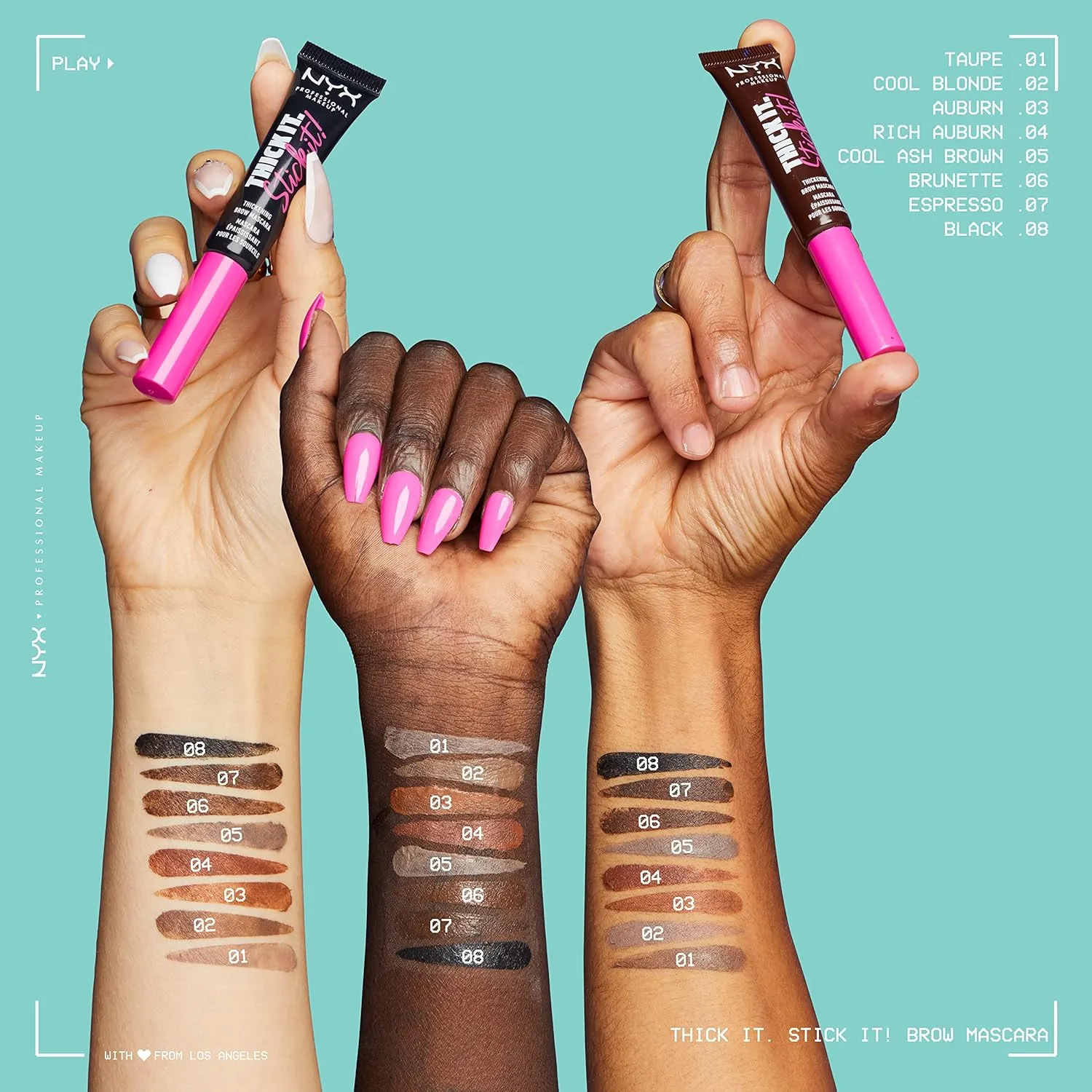 NYX PROFESSIONAL MAKEUP Thick It Stick It Thickening Brow Mascara, Eyebrow Gel - Cool Blonde