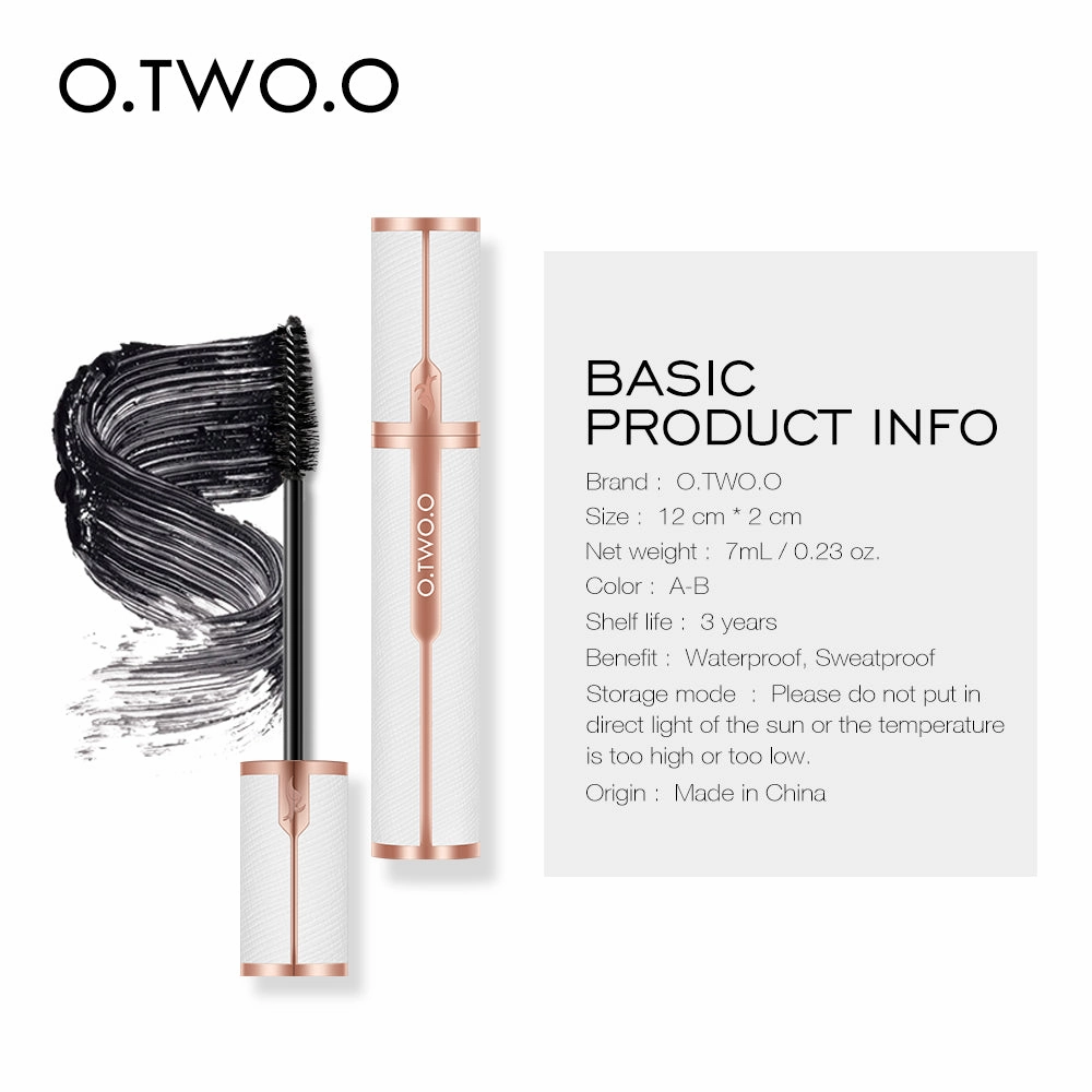O.TWO.O  Hot sales Waterproof 3D silk fiber mascara with white leather tube design