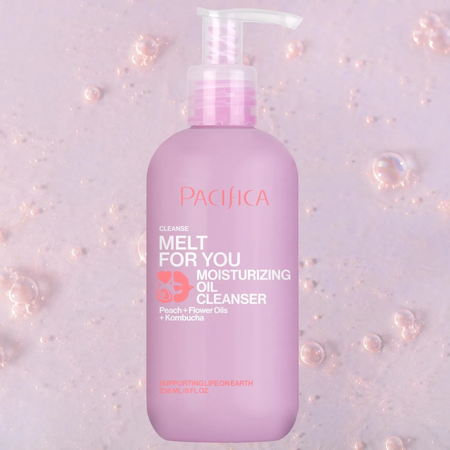 Pacifica Melt For You Facial Cleansing Oil – Hydrating Daily Face Wash & Makeup Remover Oil Cleanser for All Skin Types, Gentle Non-Comedogenic, Vegan, Clean Beauty, Dermatologist Tested 8 fl oz