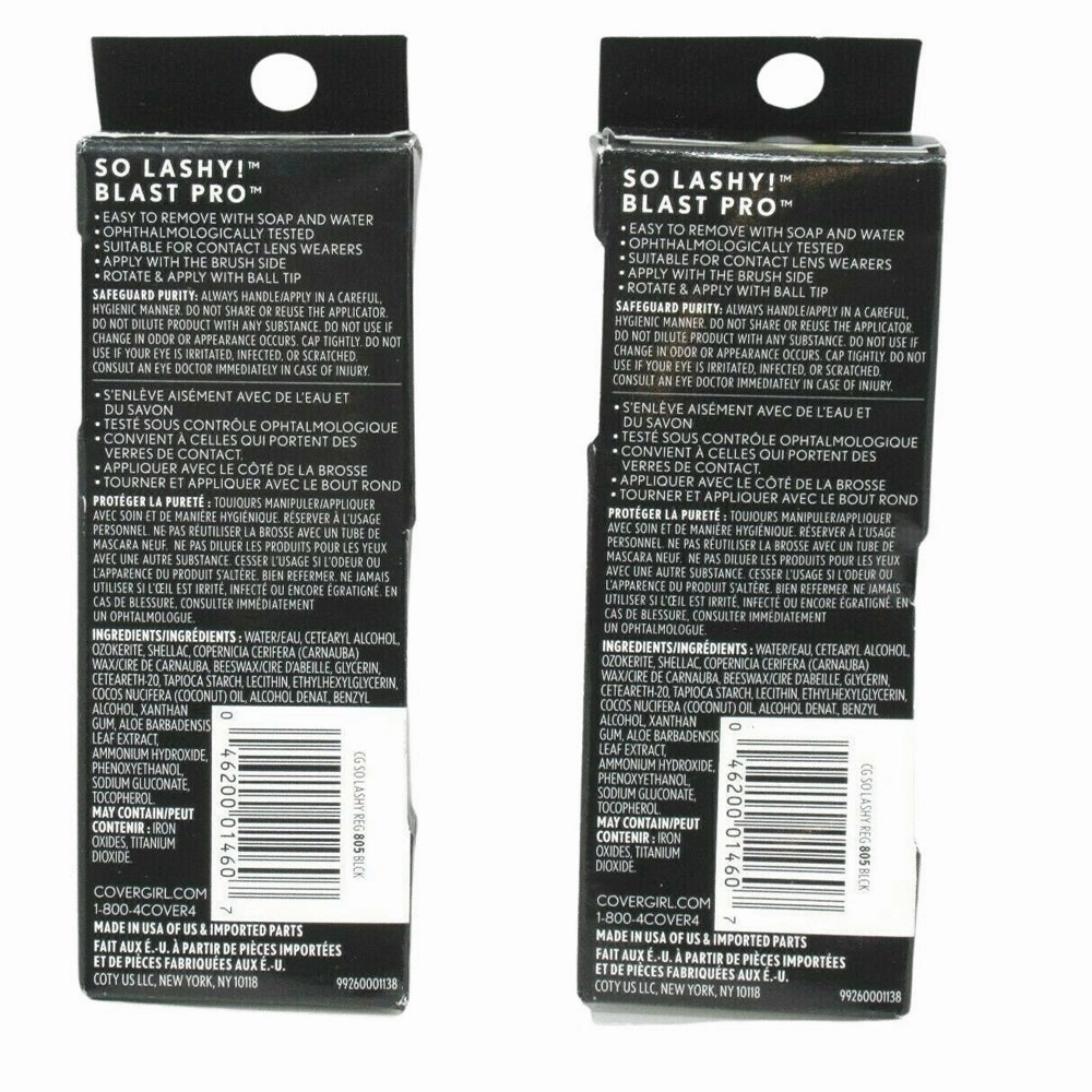 Pack of 2 CoverGirl So Lashy blast PRO Mascara, Black 805