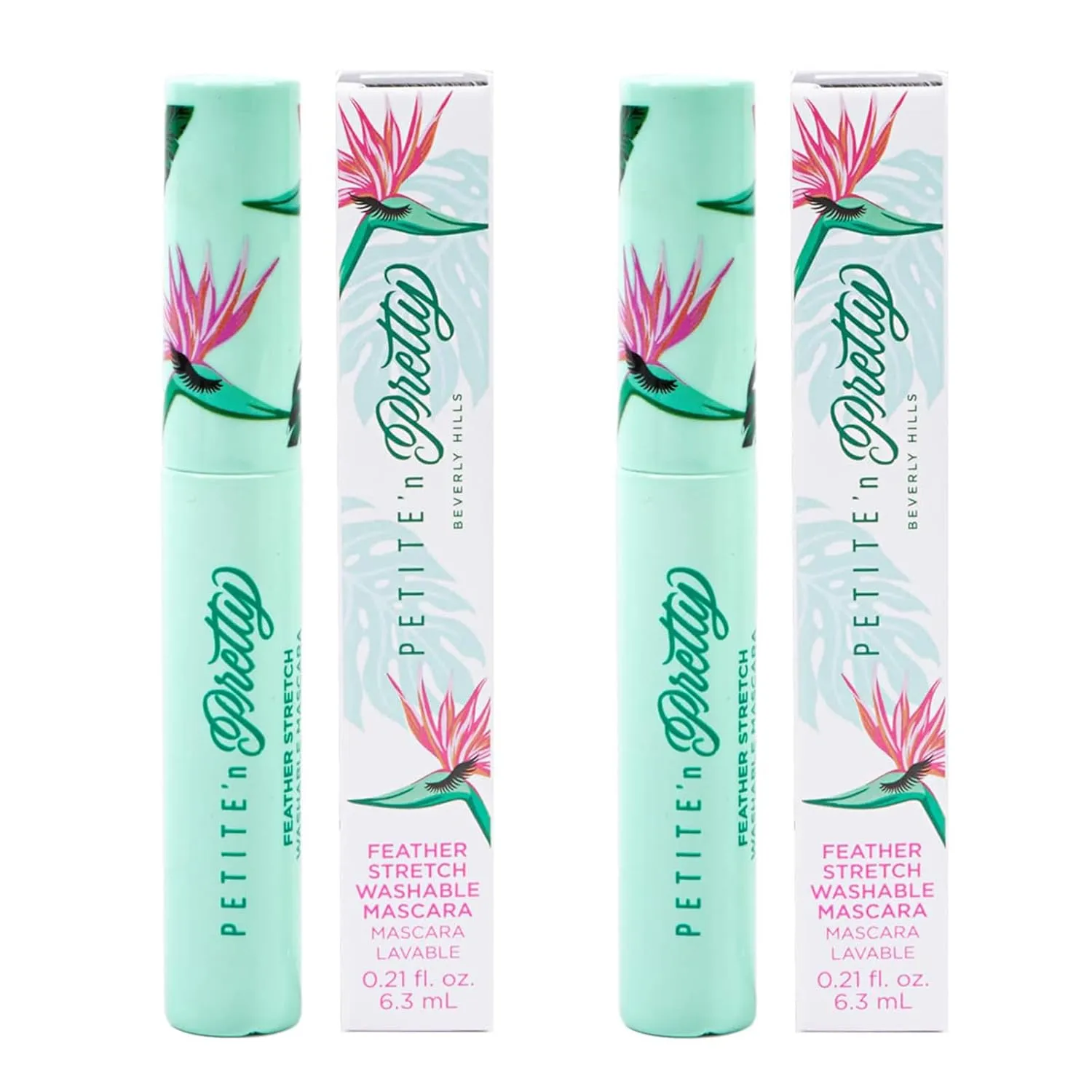 Petite 'n Pretty Feather Stretch Washable Mascara Duo - Makeup for Kids, Tweens and Teens -Easy to Apply & Remove, Made in the USA