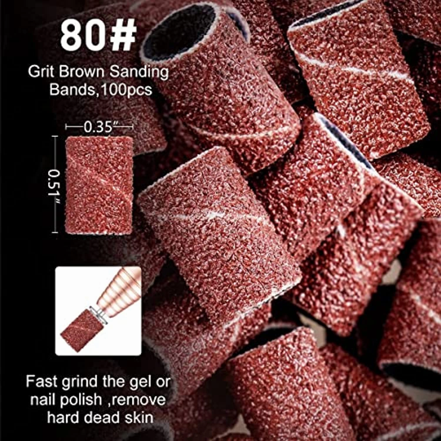 Portable Electric Nail Drill File Machine with Acrylic Nail Kit Set Manicure Pedicure Polishing Shape Tools with 300PCS Nail Sanding Bands Bits Brush for Home Salon Use