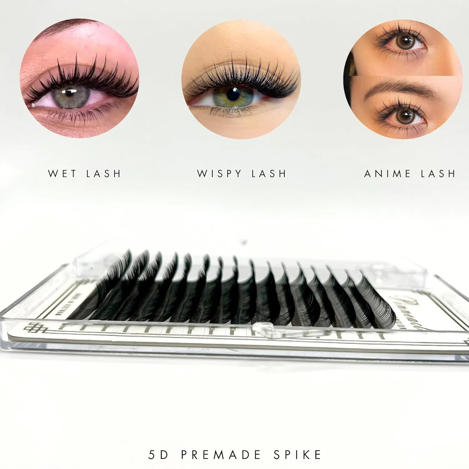 Promade Wet Narrow Fans | Premade Spikes | 5D Spike Flat Base For Wispy, Wet Mascara Lash, Anime Lash Extensions | For Professional Lash Extension | Pinneacle Handmade Lash Supply (C curl)