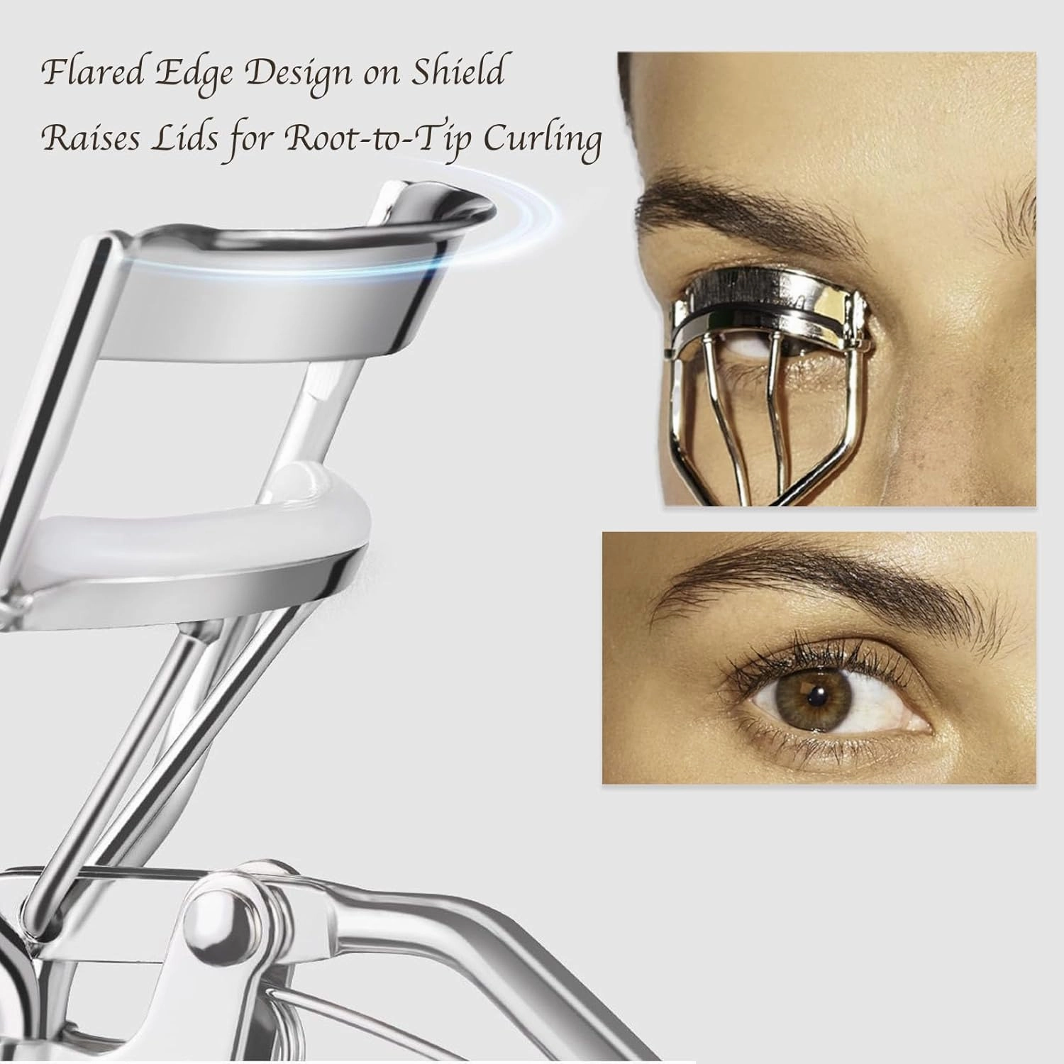 Q/O Handle Plus Bonus Lash Curler Eyelash Curler Mascara Wand & Lash Curler Set Travel Size (Purple,O Grip)