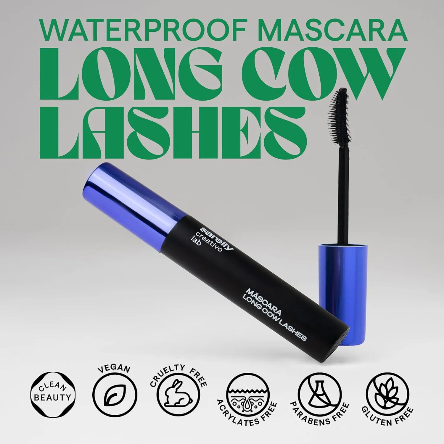 SARELLY CREATIVO LAB | Long Cow Lashes Mascara | Argan Oil Castor Oil Olive Oil | Long-Lasting Beauty Makeup Cute Stuff