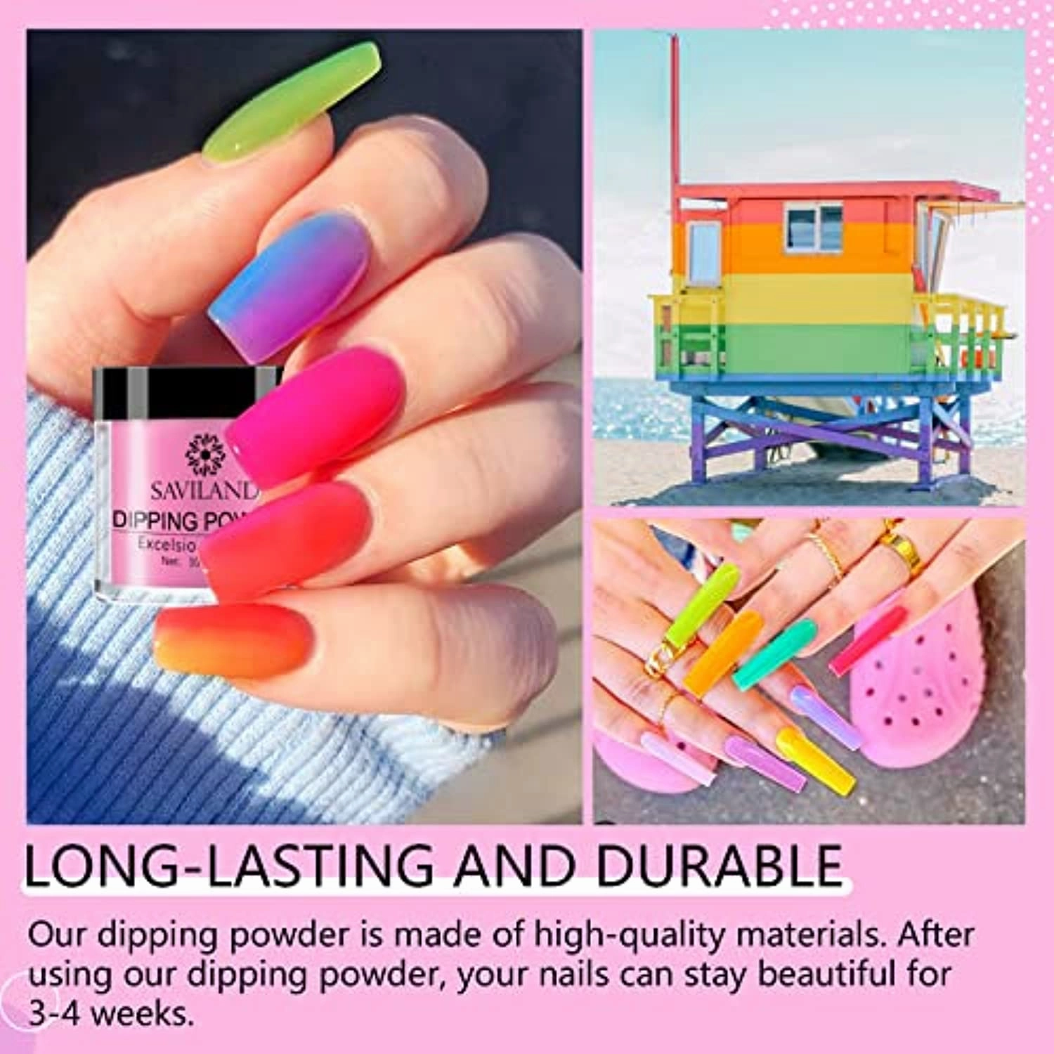 Saviland 29 Pcs Dip Powder Nail Kit Starter, 20 Colors Dipping Powder System Essential Dip Liquid Set with Base Top Coat Activator Brush Saver for DIY at Home and Salon