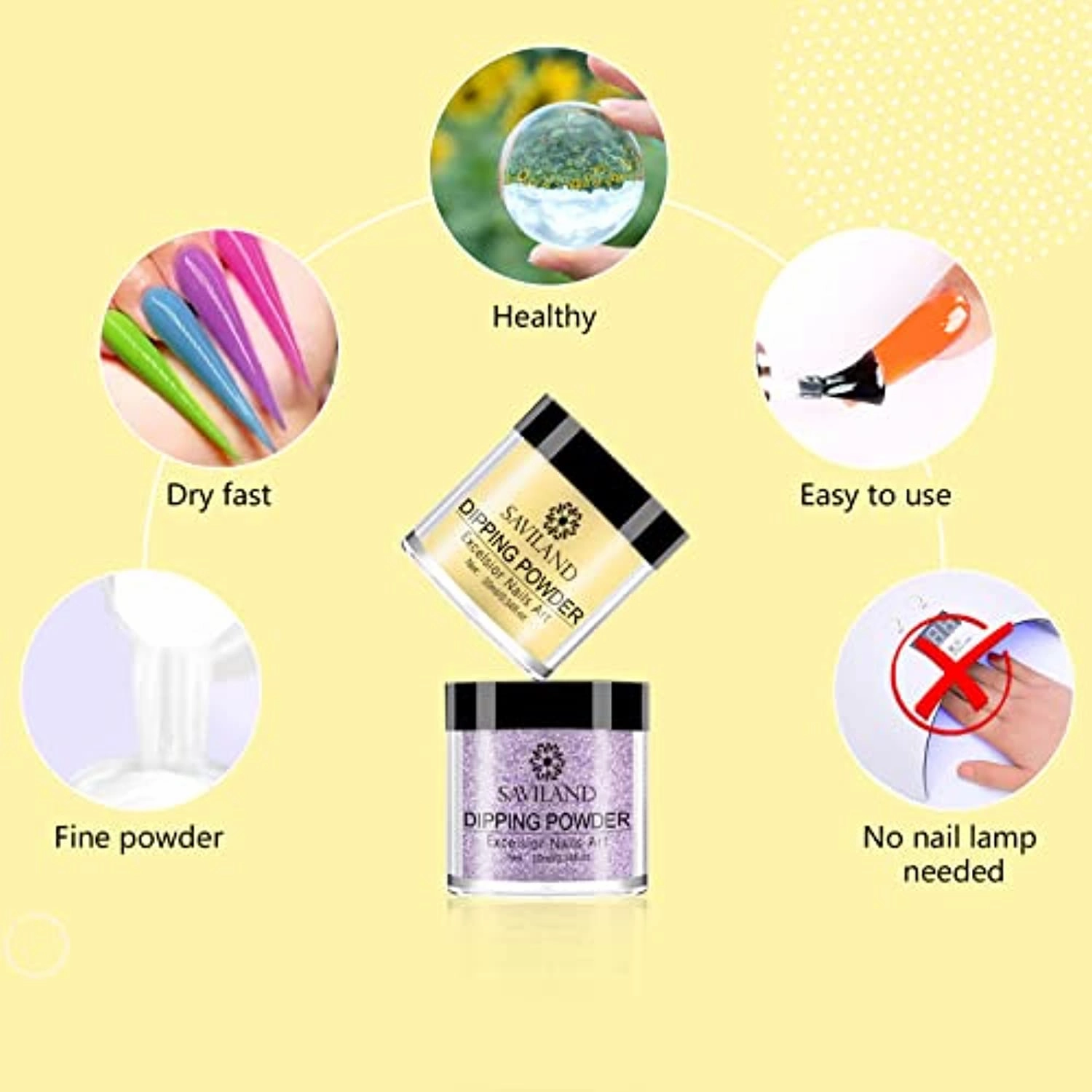 Saviland 29 Pcs Dip Powder Nail Kit Starter, 20 Colors Dipping Powder System Essential Dip Liquid Set with Base Top Coat Activator Brush Saver for DIY at Home and Salon